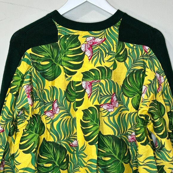 Sandrine Rose Tropical Wool Mixed Media Hawaiian Sweater Oversized Women XS NWT - Picture 9 of 11